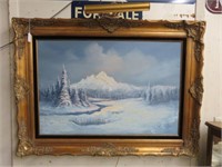 ORNATE FRAMED OIL ON CANVAS "LANDSCAPE"