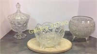 Beautiful cut crystal footed bowls with