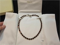 sterling garnet necklace by acleoni with box
