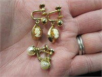 2 pairs of gold filled clip earrings
