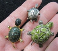 sterling & gold filled turtle pins