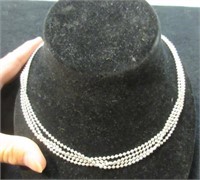 sterling silver multi-strand necklace - 18in