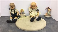 Goebel Hummel porcelain boy and girl dolls with