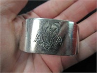 american airlines napkin ring - silver plated