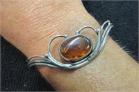 poland 800 silver amber stone bracelet