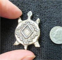 native american sterling turtle pin-brooch