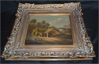 Framed Antique Oil on Board (unsigned) 12 x14