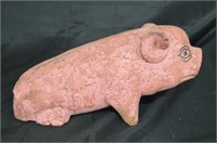 Folk Art Hand Carved Pig