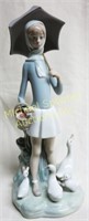 LLADRO FIGURINE OF A GIRL WITH A BASKET AND GEESE
