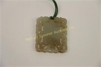 CHINESE CARVED JADE HAPPINESS PENDANT