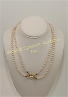 DOUBLE STRAND CULTURED PEARL NECKLACE