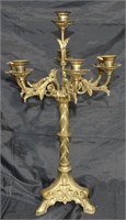 Vtg Ornate  Brass Candelabra 21"h