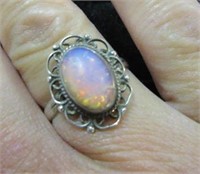 vintage sterling silver mood stone ring - sz 6