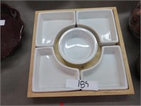 SERVING TRAYS WITH DIP BOWL
