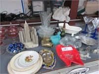 PLATES, DISHES, FIGURINES, PIPES, ASSORTED DECOR