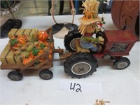 SCARECROW DRIVING A TRACTOR FIGURE