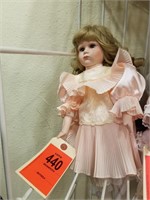 Antique Doll in Peach Dress