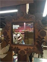 ANTIQUE HAND CARVED MIRROR