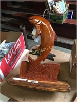 WOOD FISH STATUE