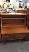 MID CENTURY DROP FRONT BUREAU WITH THREE DRAWERS