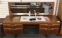 MID CENTURY DRESSING TABLE WITH MIRROR  65"