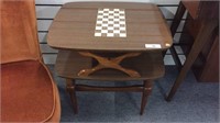 MID CENTURY SIDE TABLES WITH TILE INSERTS (2X)
