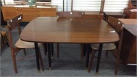 MID CENTURY DROP LEAF DINING TABLE WITH BLACK LEGS