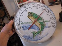 12" Vintage 1985 Thermometer with Fish