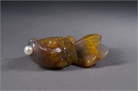 Chinese Carved Jade Carp Snuff Bottle