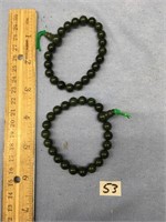 2 jade bead stretch bracelets   (11)