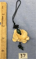 Choice on 3; (36-38)  bone netsukes with jade bead