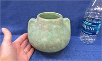 antique green brush mccoy vase - 5in tall