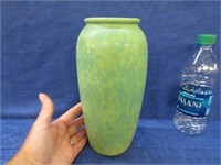 antique green brush mccoy vase - 9in tall