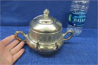 antique 3pc silver plated butter dish