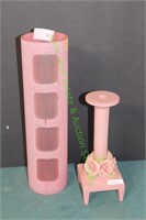 PINK CANDLE HOLDERS