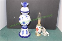 BLUE AND WHITE LIDDED VASE  AND MORE