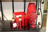 RED BOTTLES AND VASES