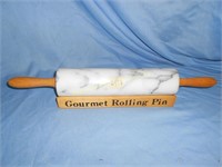 Marble rolling pin and holder