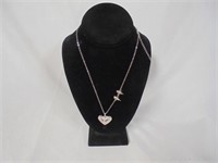 Heart Necklace with earrings
