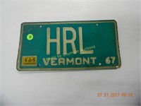 Vermont single tag 1967 HRL
