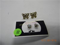 Two pair of earrings Jessica Numez Bird nest