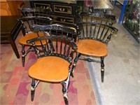 Set of 3 Ethan Allen 1960's Comb Back Chairs