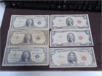 3 $1 Silver Certificates 1957, 1957A, 1957B, 2/$2
