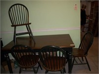 Wooden Table and chairs lot