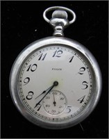 Vtg Elgin Pocket Watch Clear Back (Working)