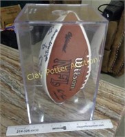 Autographed Football in Display Case