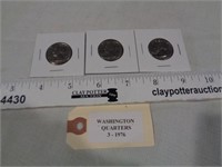 3 Washington Quarters 1976