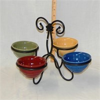 Wrought Iron Dessert Bowl Caddy w/ Bowls