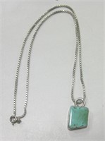 .925 Italy Marked Turquoise Necklace