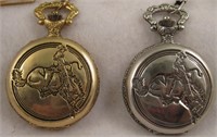 2 Cowboy Pocket Watches With Fobs